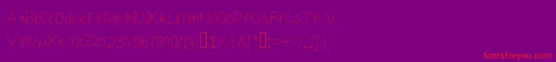 フォントANeatishFont2 – 紫の背景に赤い文字