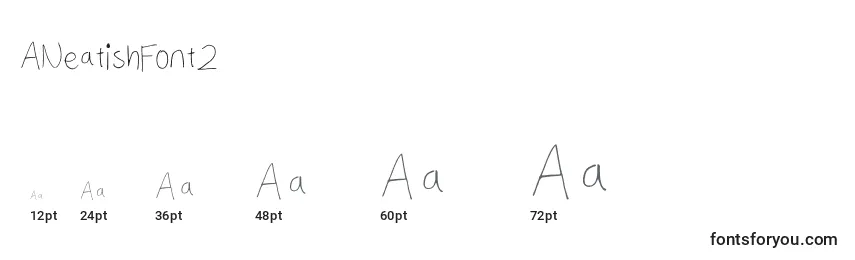 Размеры шрифта ANeatishFont2