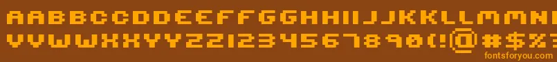 Serious R2b Font – Orange Fonts on Brown Background