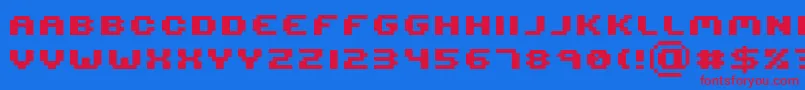 フォントSerious R2b – 赤い文字の青い背景
