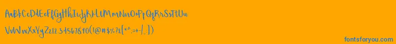 ShorthaltPersonalUse-Schriftart – Blaue Schriften auf orangefarbenem Hintergrund