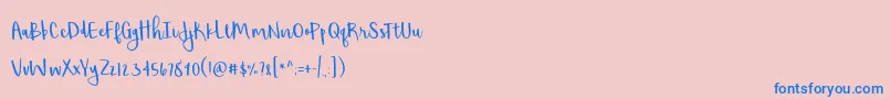 ShorthaltPersonalUse Font – Blue Fonts on Pink Background