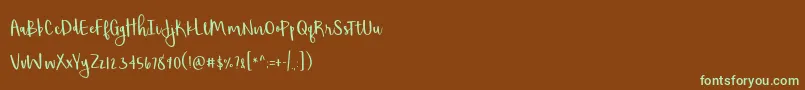 ShorthaltPersonalUse Font – Green Fonts on Brown Background