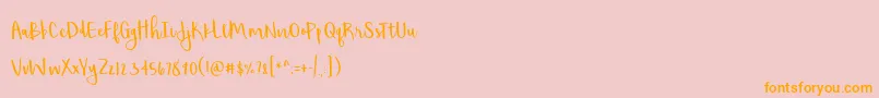 ShorthaltPersonalUse-Schriftart – Orangefarbene Schriften auf rosa Hintergrund