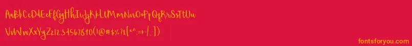 ShorthaltPersonalUse Font – Orange Fonts on Red Background