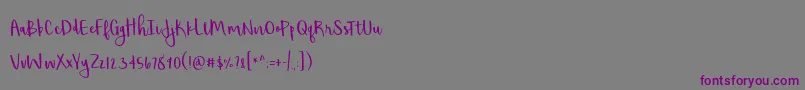 フォントShorthaltPersonalUse – 紫色のフォント、灰色の背景