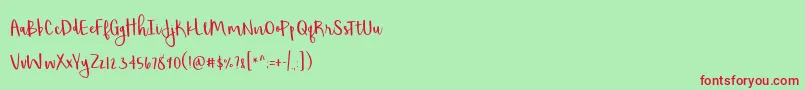 ShorthaltPersonalUse Font – Red Fonts on Green Background