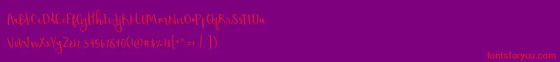 ShorthaltPersonalUse Font – Red Fonts on Purple Background