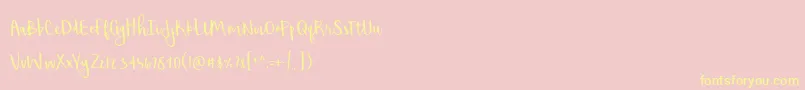 ShorthaltPersonalUse Font – Yellow Fonts on Pink Background