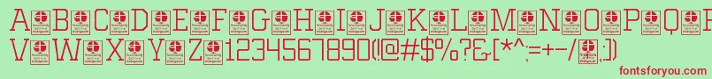 Шрифт MixivaThinDemo – красные шрифты на зелёном фоне