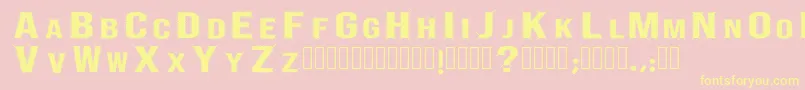 Czcionka BebascentipedeRegular – żółte czcionki na różowym tle