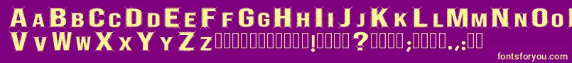 BebascentipedeRegular Font – Yellow Fonts on Purple Background