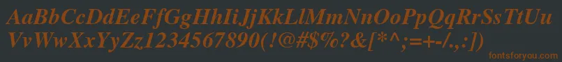 NttimesBolditalic Font – Brown Fonts on Black Background