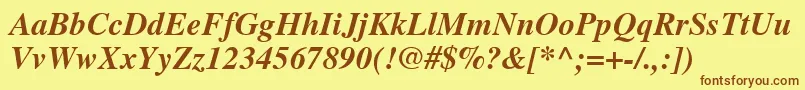 NttimesBolditalic Font – Brown Fonts on Yellow Background