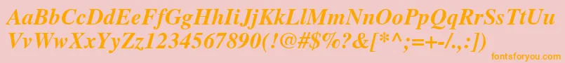 NttimesBolditalic Font – Orange Fonts on Pink Background