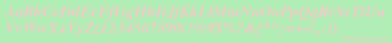 NttimesBolditalic Font – Pink Fonts on Green Background