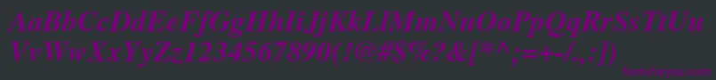 NttimesBolditalic Font – Purple Fonts on Black Background