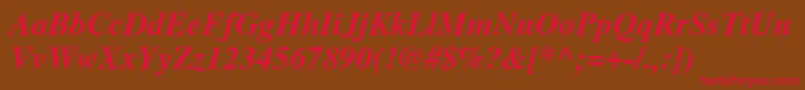 NttimesBolditalic Font – Red Fonts on Brown Background