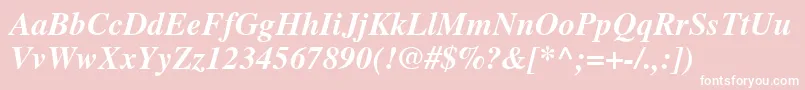 NttimesBolditalic Font – White Fonts on Pink Background