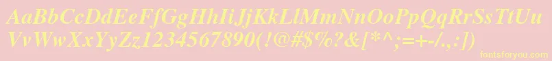 NttimesBolditalic Font – Yellow Fonts on Pink Background