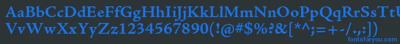 Шрифт AjensonproBoldcapt – синие шрифты на чёрном фоне