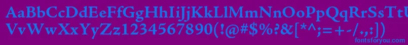 AjensonproBoldcapt Font – Blue Fonts on Purple Background