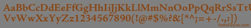 AjensonproBoldcapt Font – Brown Fonts on Gray Background