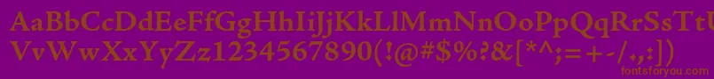 AjensonproBoldcapt Font – Brown Fonts on Purple Background