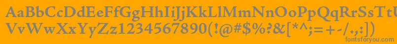 フォントAjensonproBoldcapt – オレンジの背景に灰色の文字