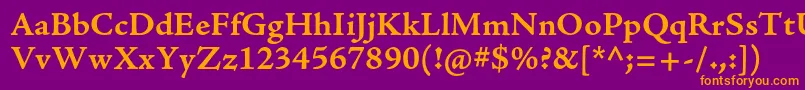 AjensonproBoldcapt Font – Orange Fonts on Purple Background