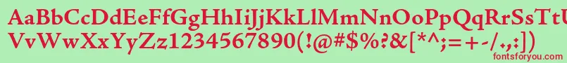 AjensonproBoldcapt Font – Red Fonts on Green Background