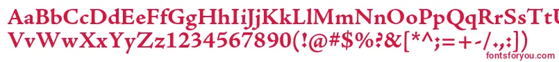 AjensonproBoldcapt-Schriftart – Rote Schriften auf weißem Hintergrund