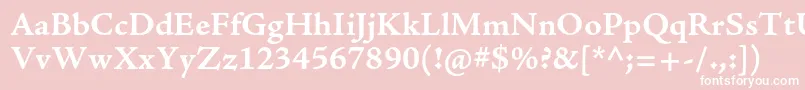 AjensonproBoldcapt-Schriftart – Weiße Schriften auf rosa Hintergrund