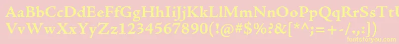 AjensonproBoldcapt Font – Yellow Fonts on Pink Background