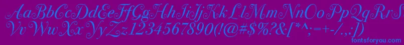 BodoniSvtytwoswaItcTtBookit Font – Blue Fonts on Purple Background