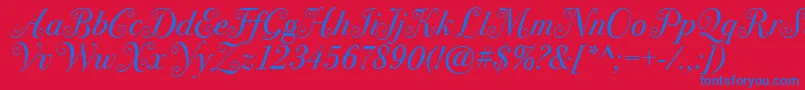 BodoniSvtytwoswaItcTtBookit Font – Blue Fonts on Red Background