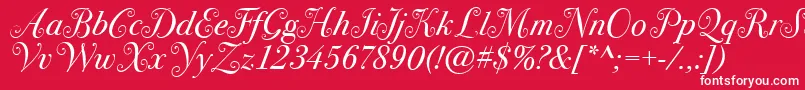 BodoniSvtytwoswaItcTtBookit Font – White Fonts on Red Background