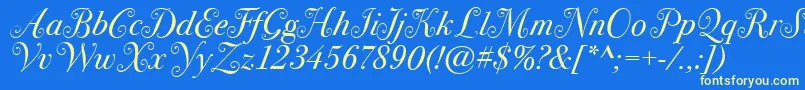 フォントBodoniSvtytwoswaItcTtBookit – 黄色の文字、青い背景