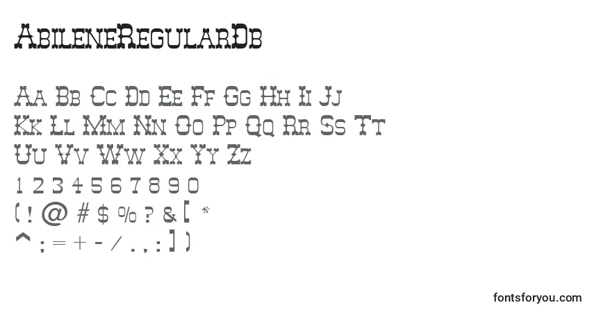 Fuente AbileneRegularDb - alfabeto, números, caracteres especiales