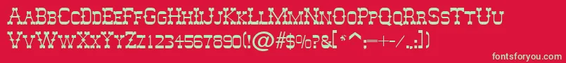 AbileneRegularDb Font – Green Fonts on Red Background