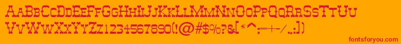 AbileneRegularDb-Schriftart – Rote Schriften auf orangefarbenem Hintergrund