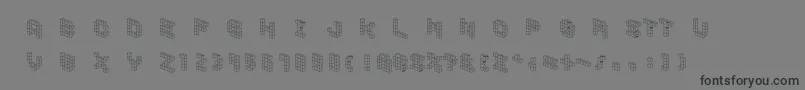 Demoncubicblockfont Font – Black Fonts on Gray Background