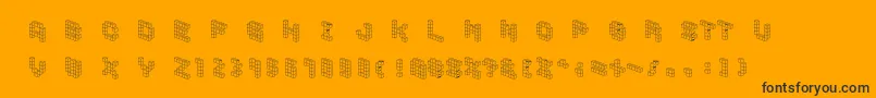 フォントDemoncubicblockfont – 黒い文字のオレンジの背景