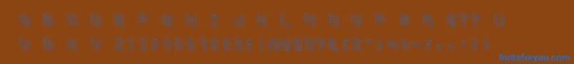 フォントDemoncubicblockfont – 茶色の背景に青い文字