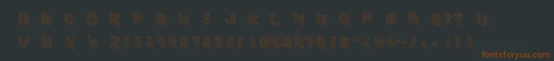 Demoncubicblockfont-fontti – ruskeat fontit mustalla taustalla
