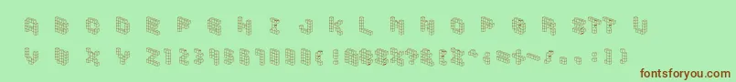 Шрифт Demoncubicblockfont – коричневые шрифты на зелёном фоне