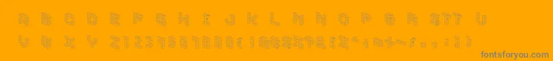 Demoncubicblockfont-Schriftart – Graue Schriften auf orangefarbenem Hintergrund