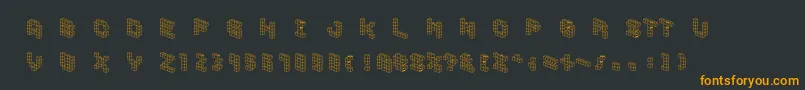 Demoncubicblockfont Font – Orange Fonts on Black Background