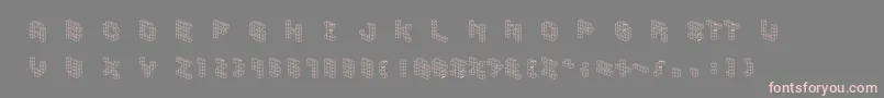 Demoncubicblockfont-Schriftart – Rosa Schriften auf grauem Hintergrund
