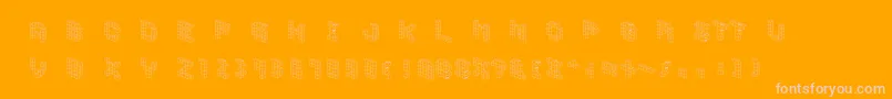 Demoncubicblockfont-fontti – vaaleanpunaiset fontit oranssilla taustalla